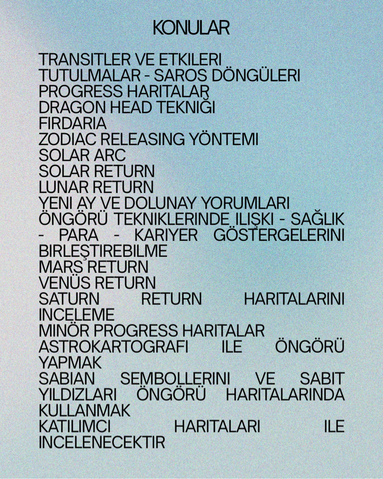 ÖNGÖRÜ TEKNİKLERİ EĞİTİMİ (AYLIK ÖDEMEDİR) 