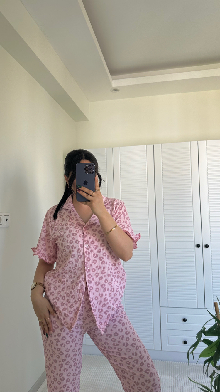 Leopar Pijama Takım 