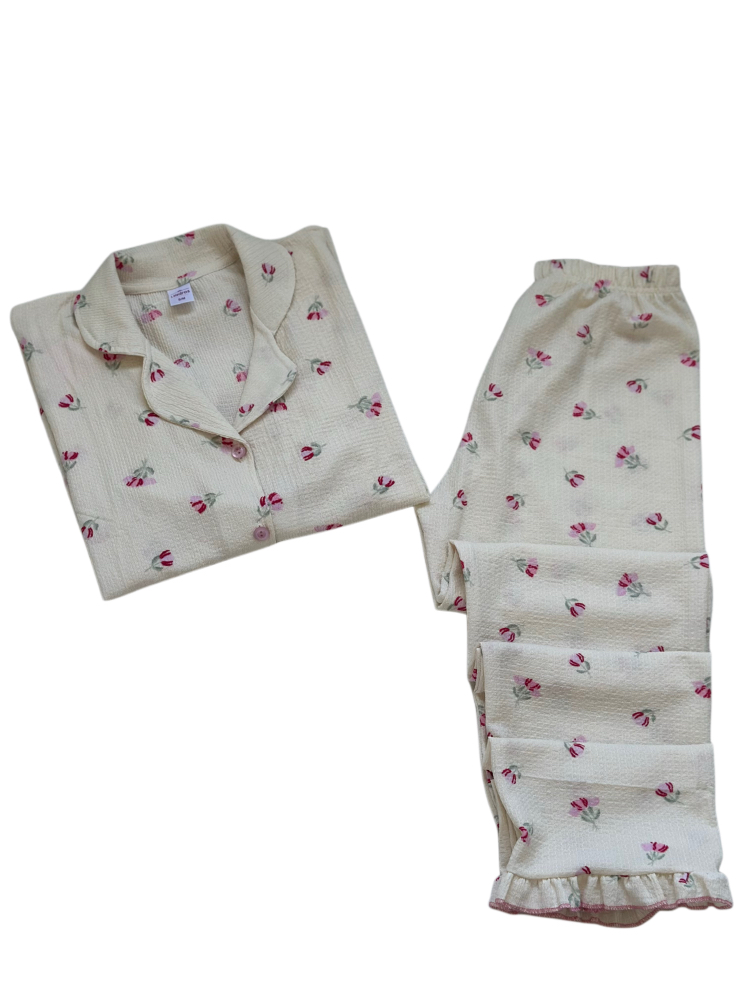 Cream Breeze Pijama Takımı (Ekru)