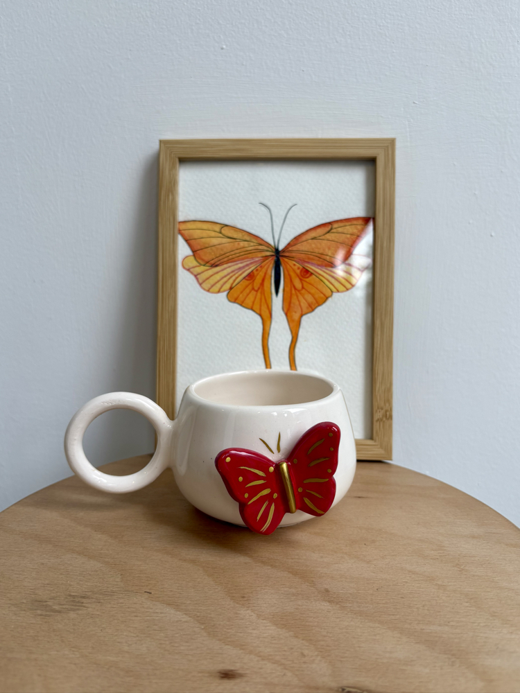 Gold Detaylı Kelebek Fincan