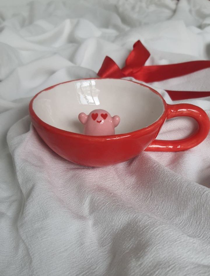 Pembe Hayalet Detaylı Fincan