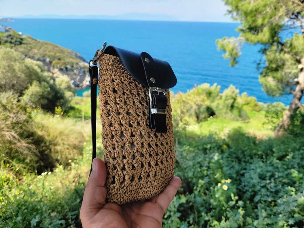 otantik çapraz askılı çanta, deri kapaklı günlük çanta,rustik bohem hasır çanta,