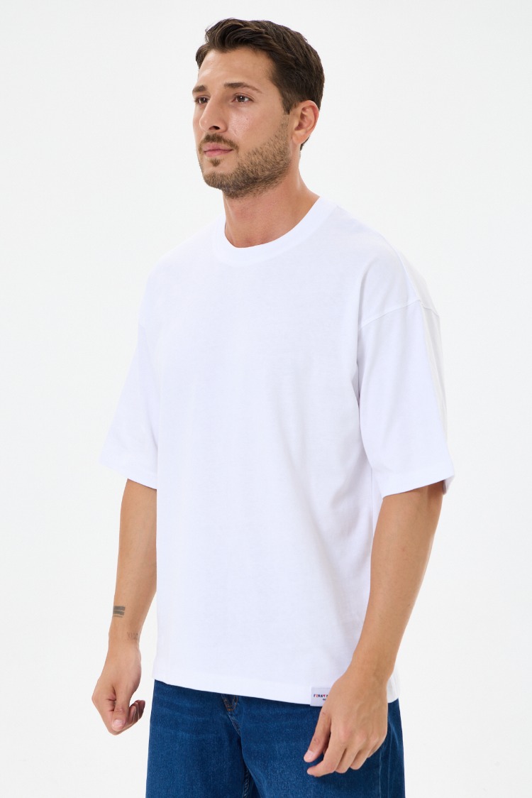 Beyaz Basic Oversize Tişört ( Unisex)
