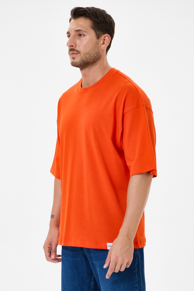 Turuncu Basic Oversize Tişört (Unisex)