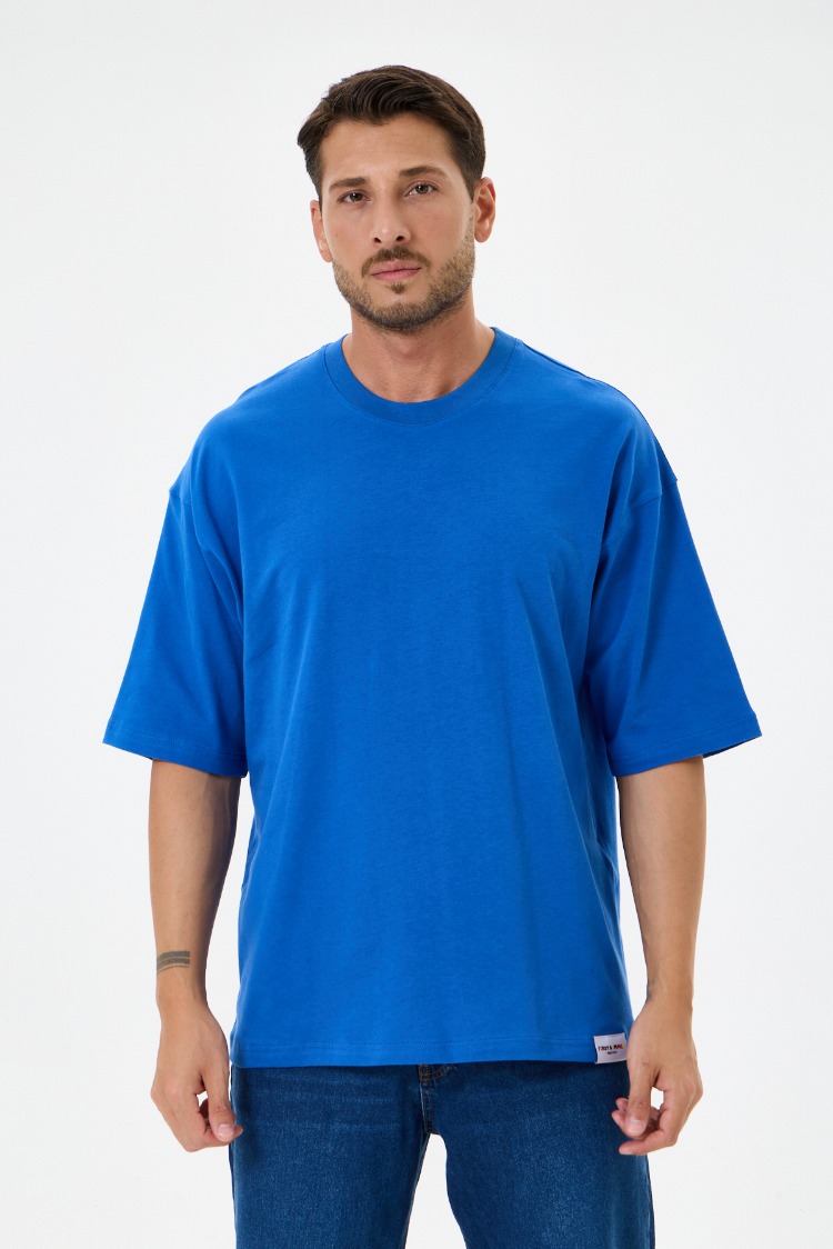 Mavi Basic Oversize Tişört (Unisex)