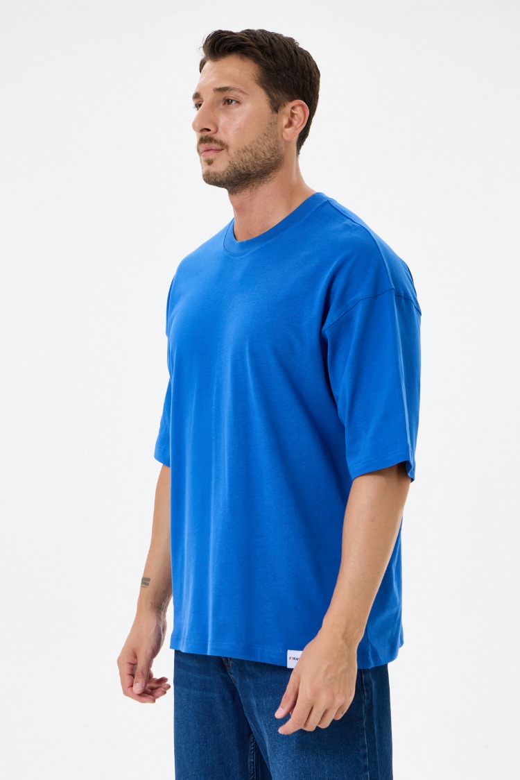 Mavi Basic Oversize Tişört (Unisex)