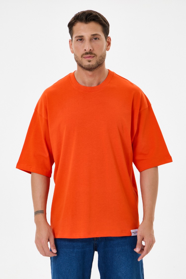 Turuncu Basic Oversize Tişört (Unisex)