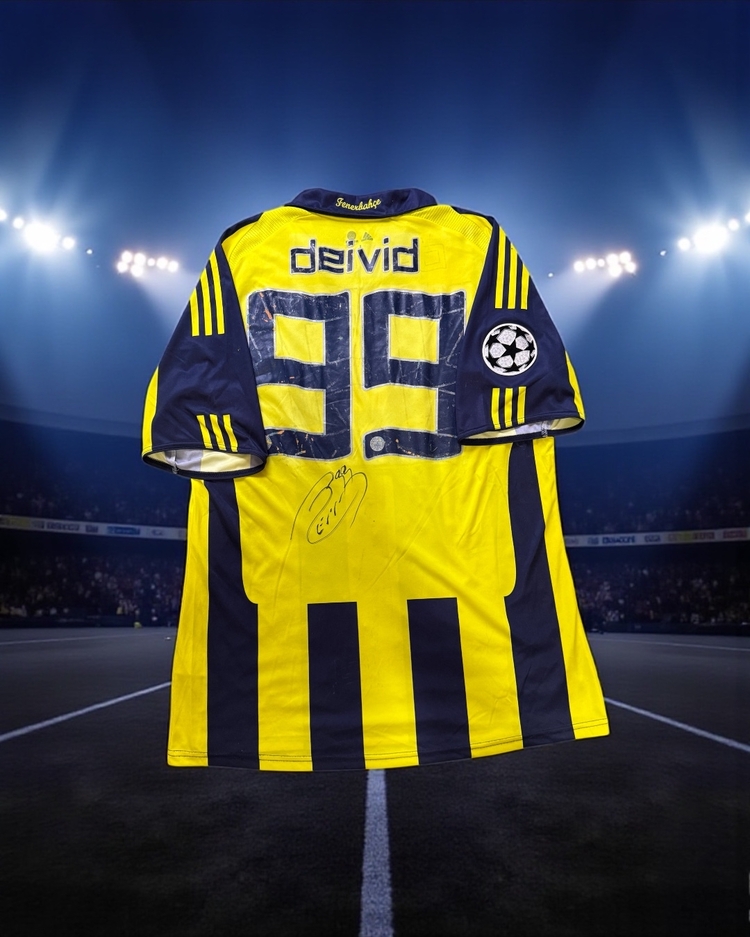 Orijinal 08/09 Sezonu Deivid de Souza UCL Maçında Giydiği Islak İmzalı Forması L beden