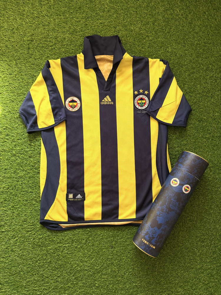 Orijinal 100. Yıl Çift Taraflı Islak İmzalı Kutulu Fenerbahçe Forması S-M beden