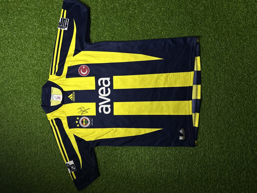 Orijinal 07/08 Sezonu Alex de Souza Islak İmzalı Fenerbahçe Forma M beden