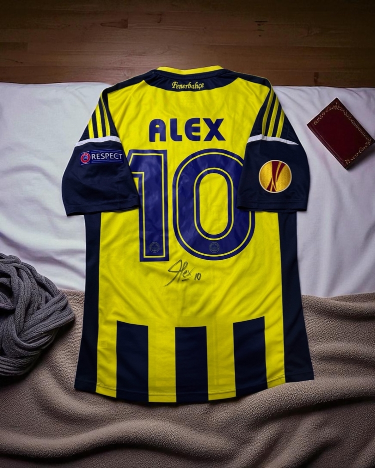 Orijinal 12/13 Sezonu Alex de Souza Maçta Giydiği Islak İmzalı Fenerbahçe Forması M beden