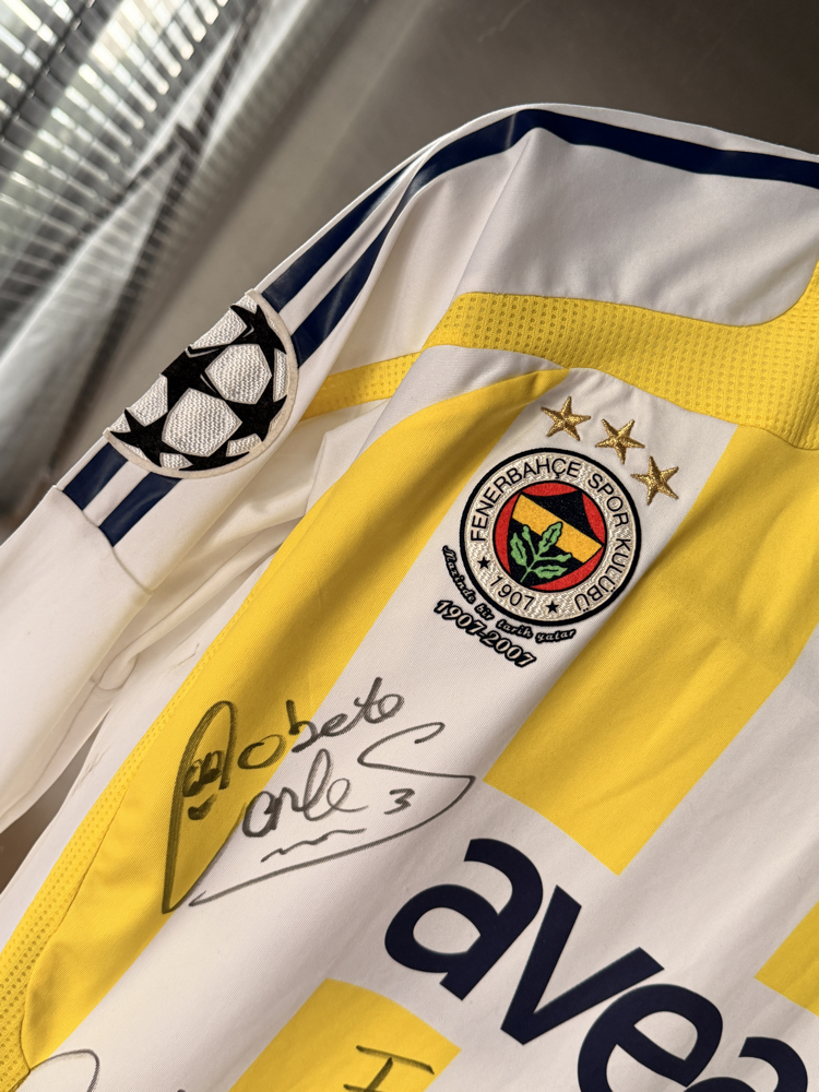 Orijinal 07/08 Sezonu Alex de Souza Şampiyonlar Lig Maçta Giydiği Islak İmzalı Forması 