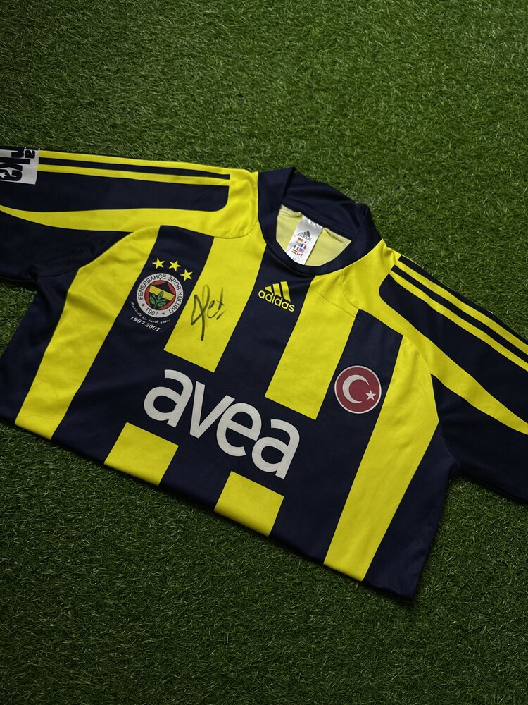 Orijinal 07/08 Sezonu Alex de Souza Islak İmzalı Fenerbahçe Forma M beden