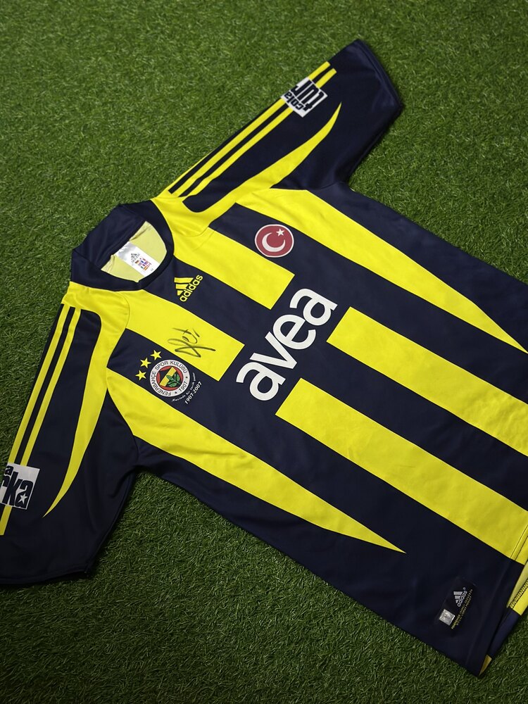 Orijinal 07/08 Sezonu Alex de Souza Islak İmzalı Fenerbahçe Forma M beden