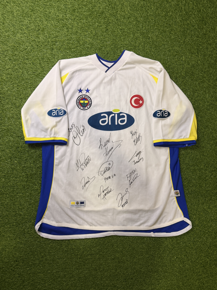 Orijinal 02/03 Sezonu Ümit Özat Maçta Giydiği Islak İmzalı Fenerbahçe Forması L-XL beden