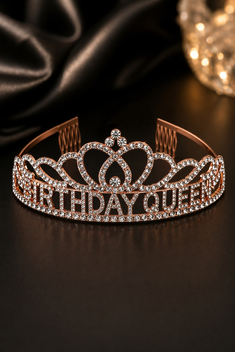 Rose Birthday Queen Premium Doğum Günü Tacı ve Kuşak Set
