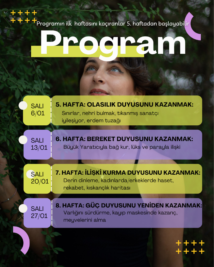 Sanatçının Yolu & Farkındalık Pratikleri: 5.,6.7.,8. Hafta 