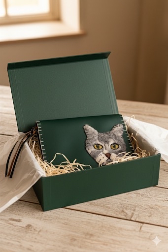 Yeşil kedi detaylı çanta