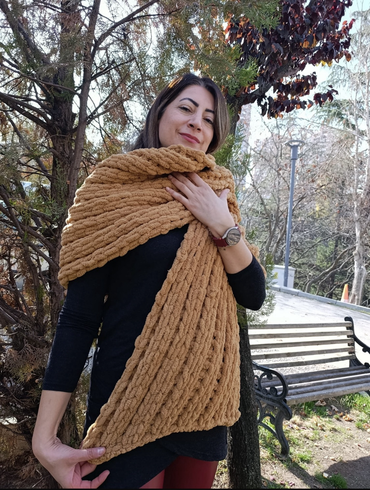 Cozy - Bal Karamel Şal