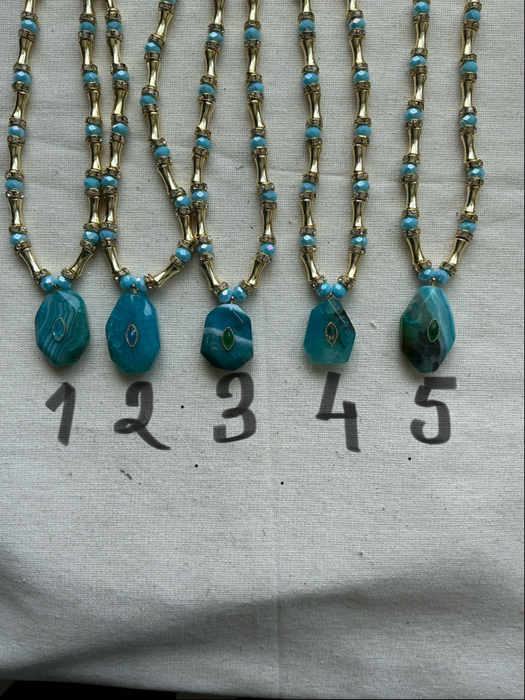 Mavi Agate Kolye 