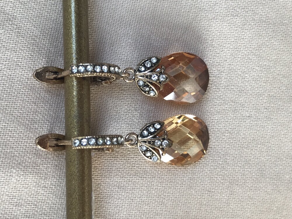 Drop Swarovski Elmas Montür Küpe 