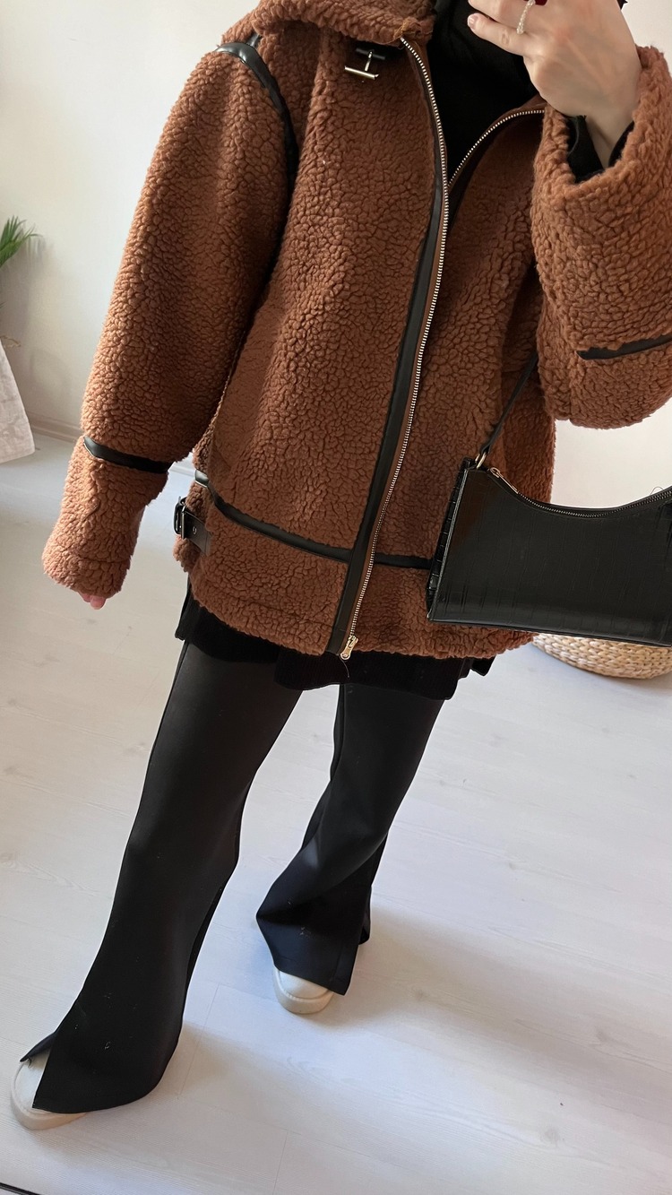 Teddy Biker Mont Koyu Kahve