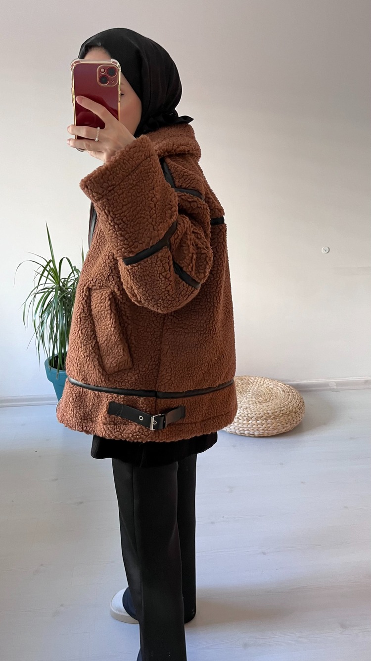 Teddy Biker Mont Koyu Kahve