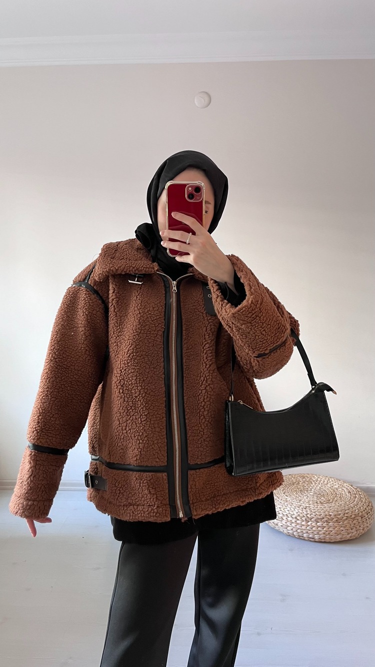 Teddy Biker Mont Koyu Kahve