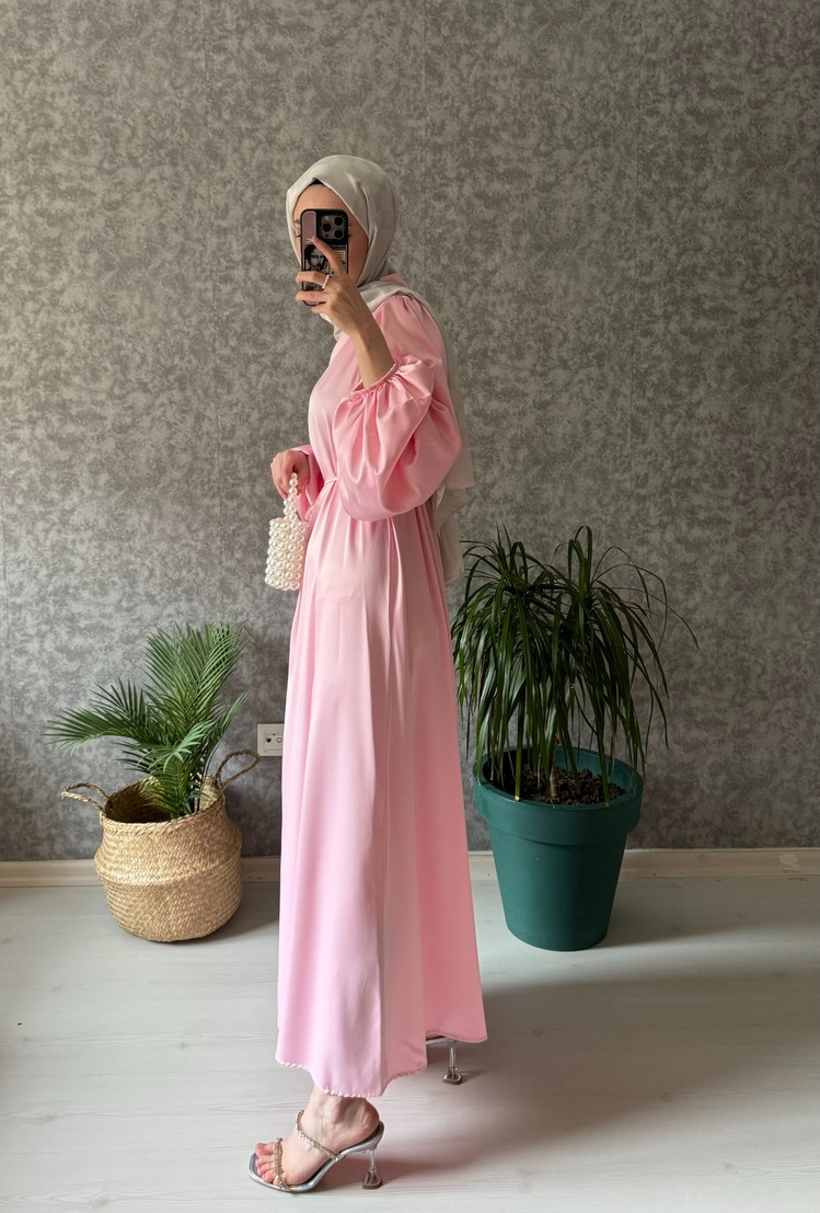 Mona Elbise Toz Pembe