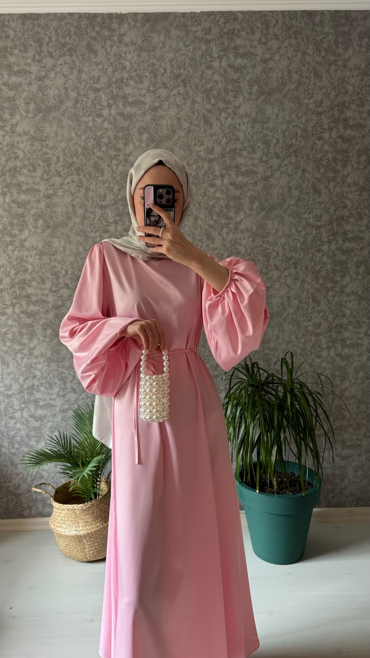 Mona Elbise Toz Pembe