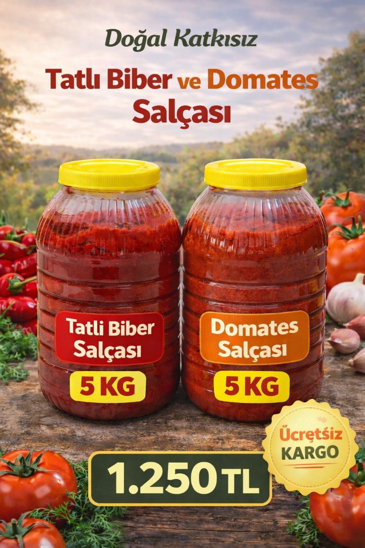 5 KG DOMATES SALÇASI + 5 KG TATLI BİBER SALÇASI
