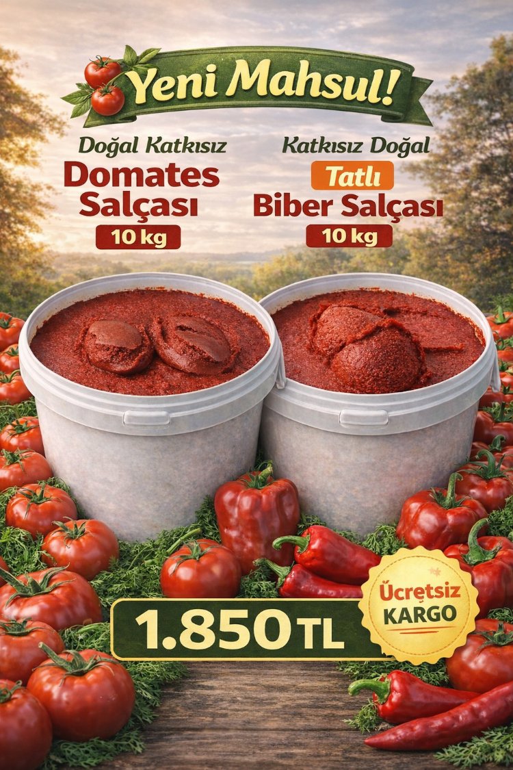 10 KG DOMATES SALÇASI + 10 KG TATLI BİBER SALÇASI