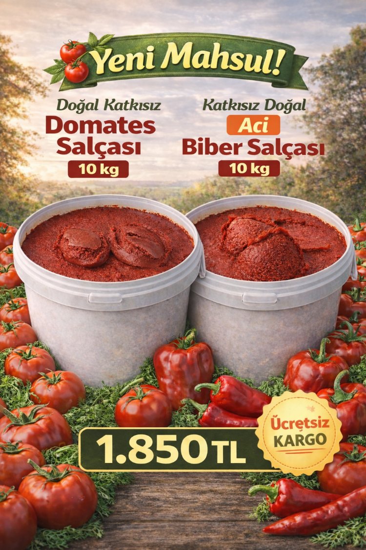 10 KG DOMATES SALÇASI + 10 KG ACI BİBER SALÇASI