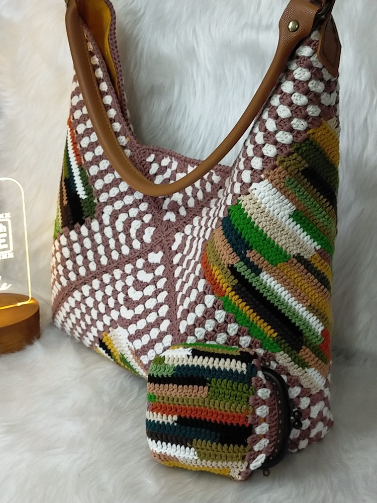 Kahve Ebruli Kol Çantası