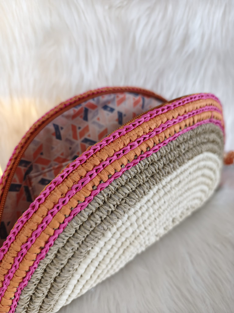 Krem Fuşya Clutch