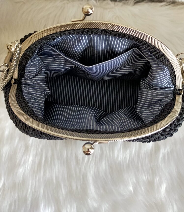 Siyah Gümüş Askılı Clutch 