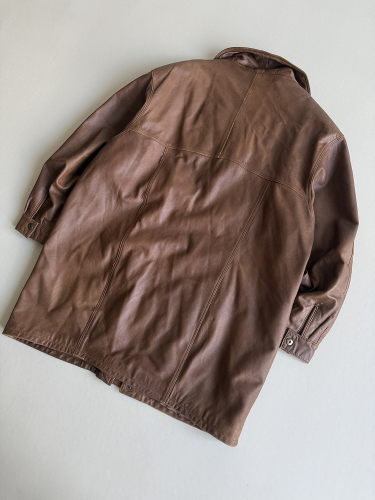 (XL/XXL) 90’s Vintage Hakiki Oversize Deri Ceket