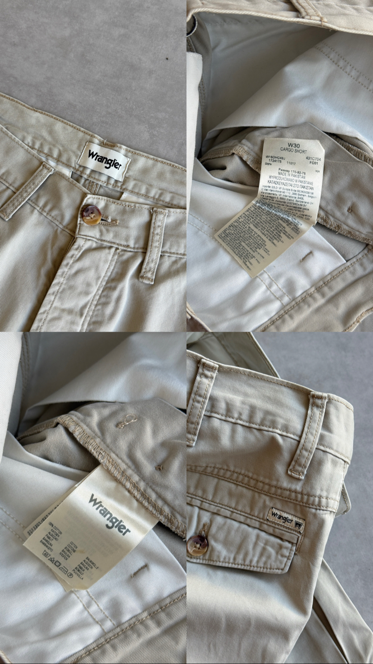 (W29) Wrangler Vintage Kargo Bej Şort