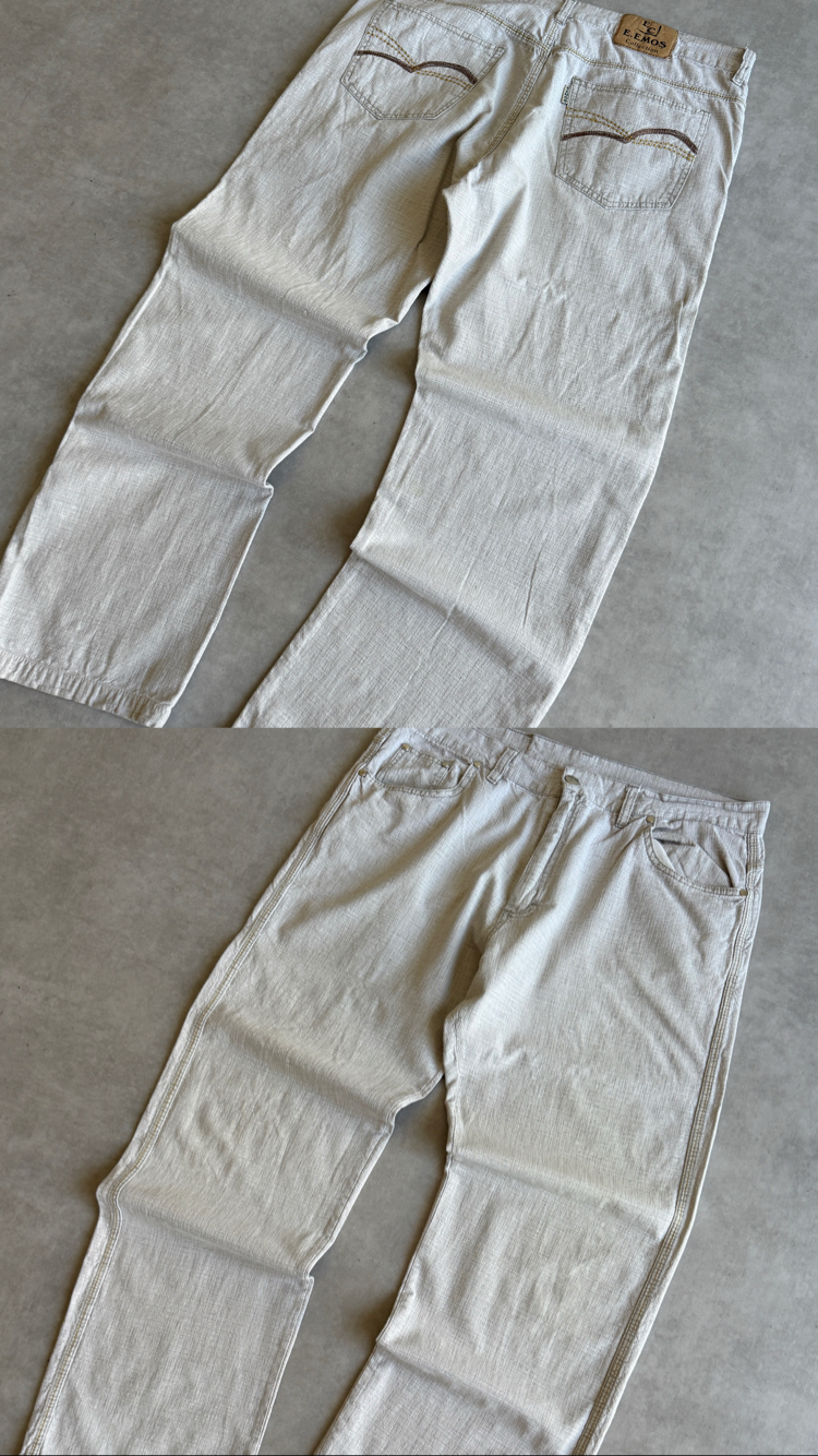 (W34) Emoş Collection Vintage Bej Pantolon 