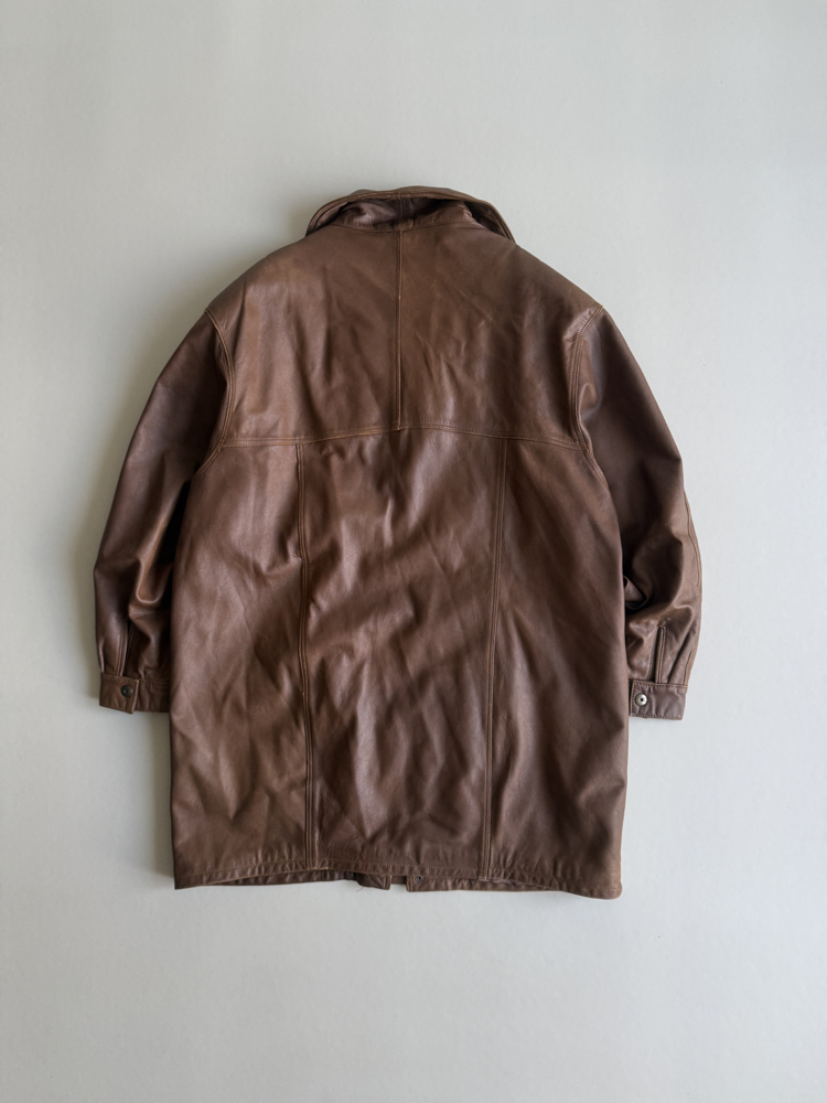 (XL/XXL) 90’s Vintage Hakiki Oversize Deri Ceket