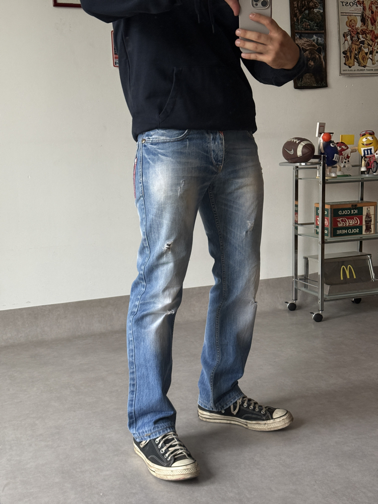 (W30) Denim Rich Eskitme Jean