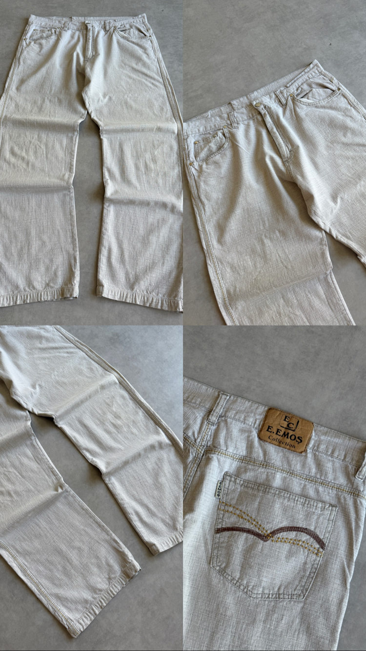 (W34) Emoş Collection Vintage Bej Pantolon 