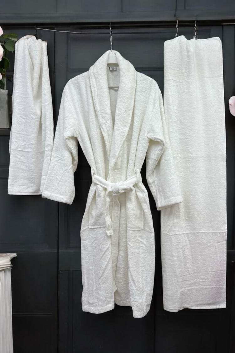 Ahfa Bambu Bornoz Kraliçe 3’Lü Set L-XL Beden