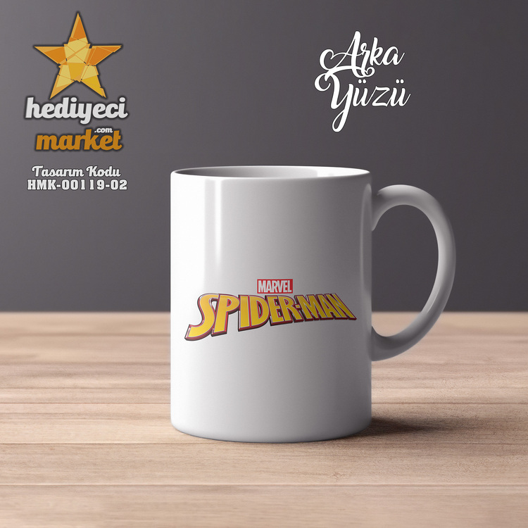 Örümcek Adam Temalı Beyaz Kupa Bardak - HMK-00119-02 || HM-01-00377-02