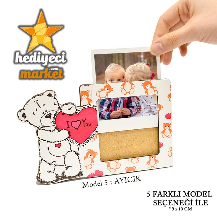 Ahşap Pola Fotoğraf Çerçevesi - Ayıcık || HM-04-00051-05