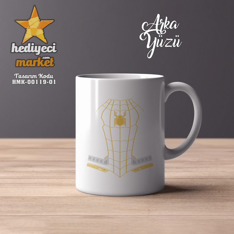 Örümcek Adam Temalı Beyaz Kupa Bardak - HMK-00119-01 || HM-01-00377-01