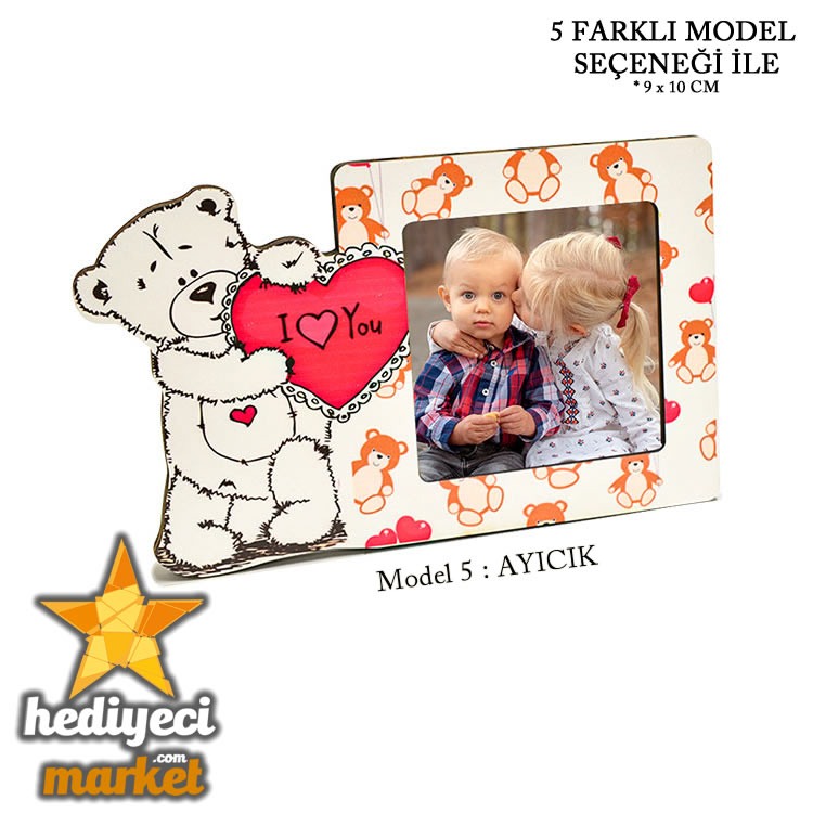 Ahşap Pola Fotoğraf Çerçevesi - Ayıcık || HM-04-00051-05