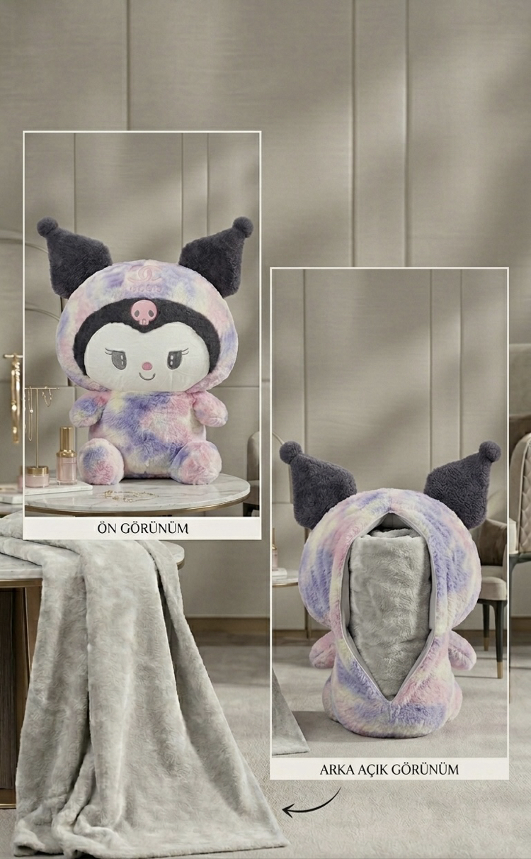 Battaniyeli Kuromi Peluş 50cm