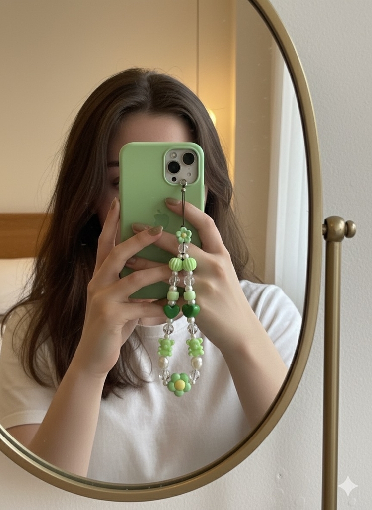 • BEADED CHARM | GREEN