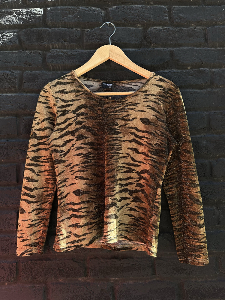 Vintage Animal Print Bluz